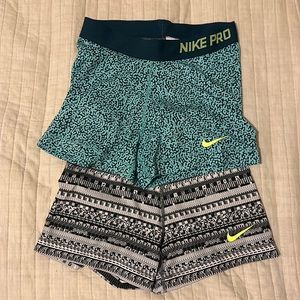 2 PAIRS Nike Pro Shorts